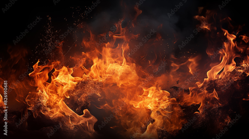 Burning flame design material Burning flame design material