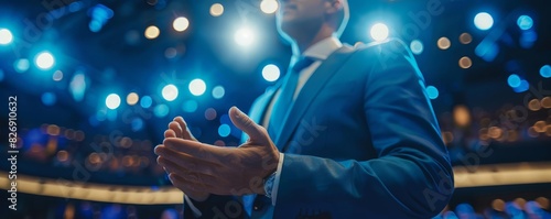 Wallpaper Mural A business leader receiving applause as they walk onto the stage at a corporate seminar, Close up Torontodigital.ca