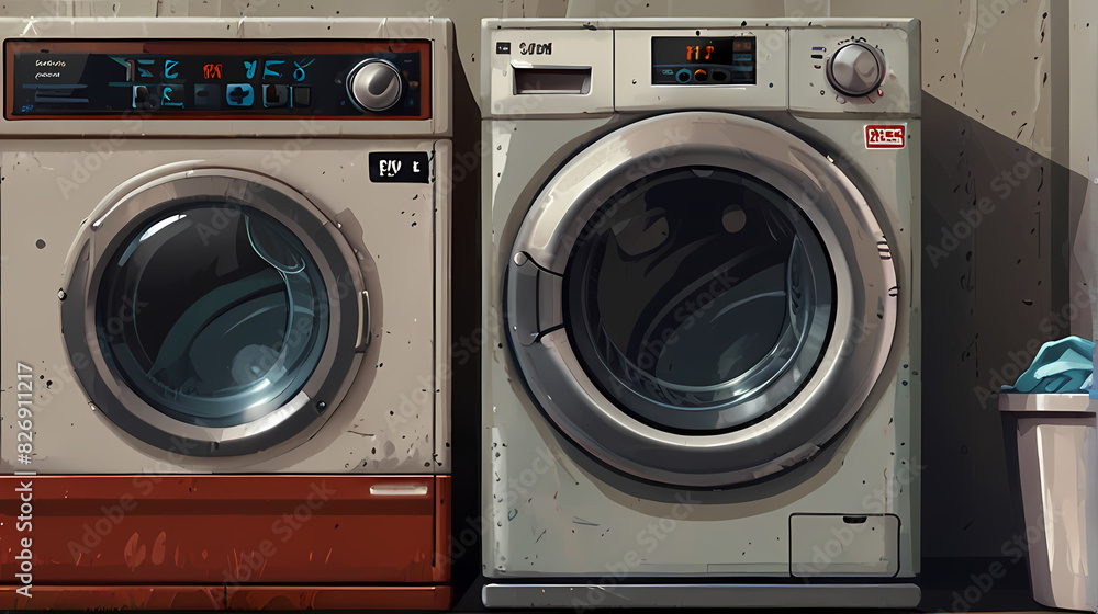 Background with Laundry Washing Machine and Dirty Clothes Theme Background with Laundry Washing Machine and Dirty Clothes Theme