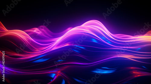 Abstract wavy background in cyberpunk style