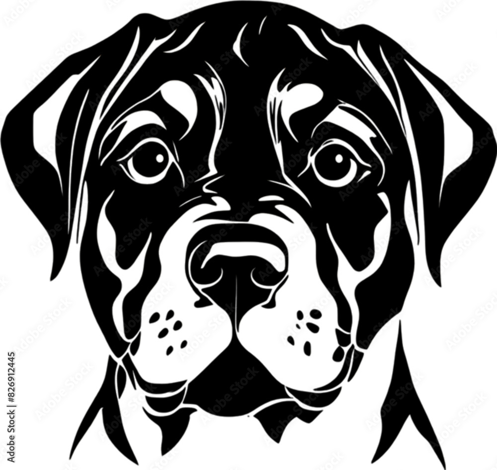 A stencil clipart featuring the silhouette of a cute dog.