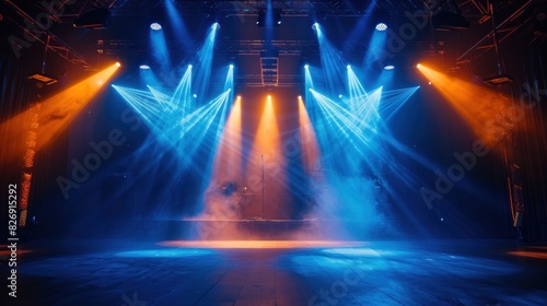 Bright festive multi-colored stage lighting