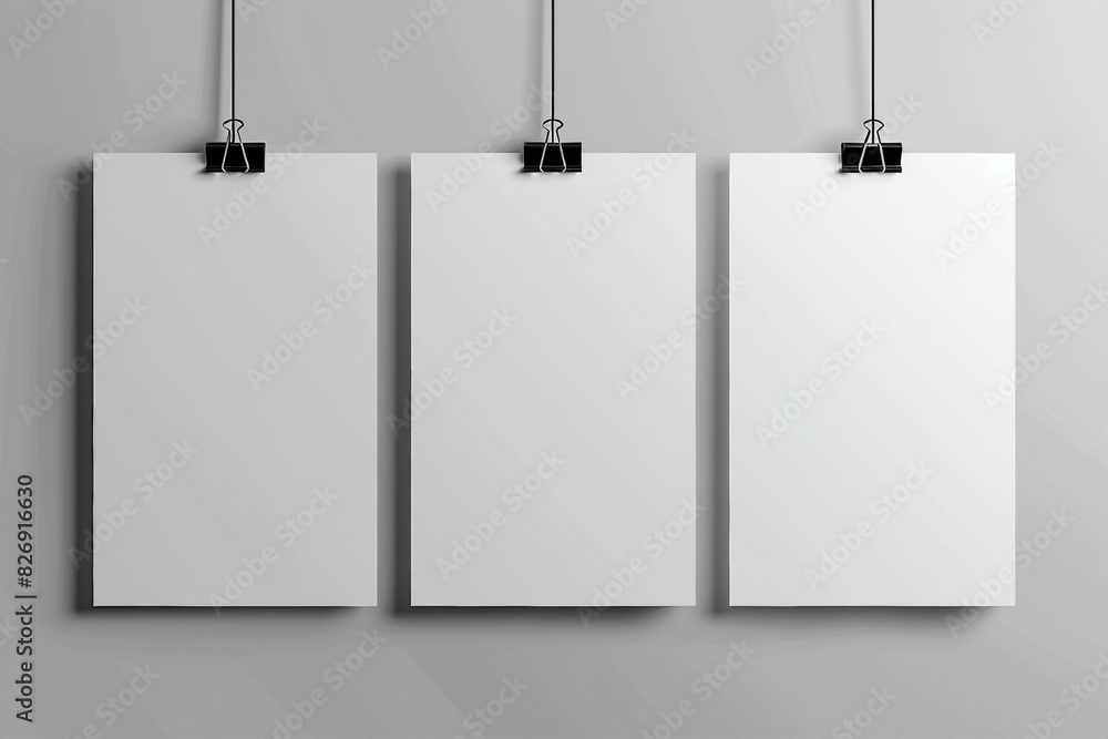 Three poster mockup. generative ai. Three poster mockup. generative ai.