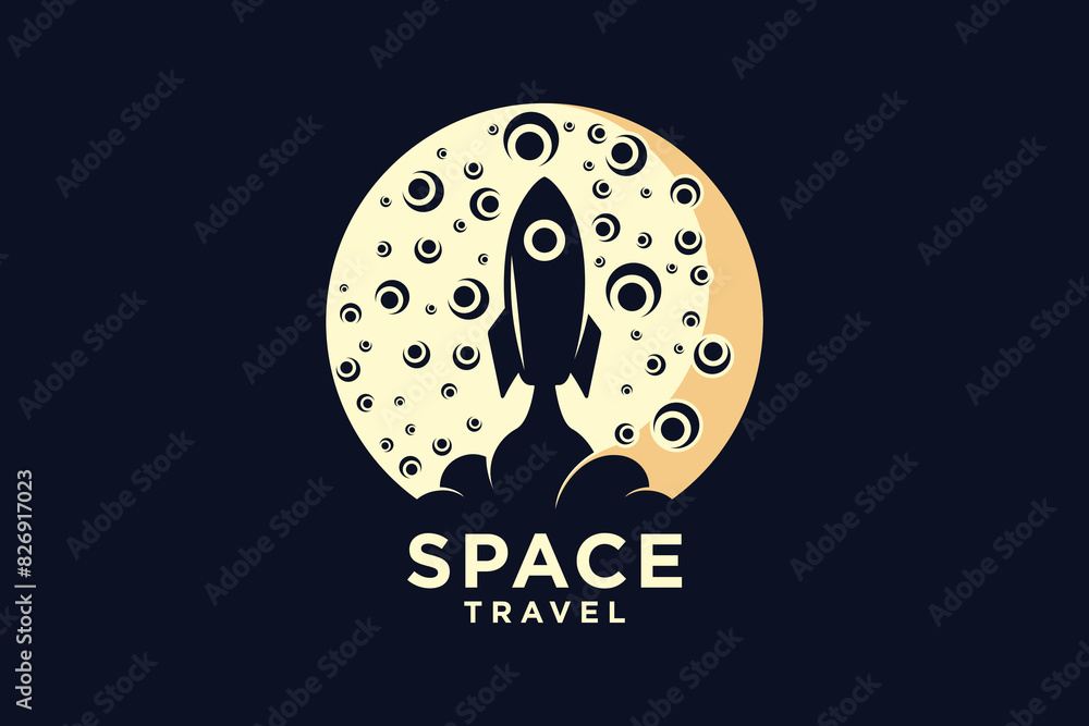 Obraz premium Space travel for galaxy logo design Premium Vector