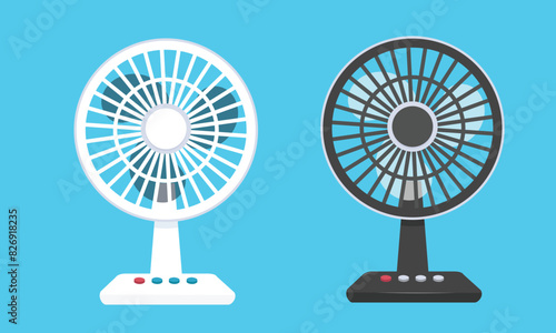 table fan vector. wind blowing equipment. flat vector in cartoon style isolated on white background.