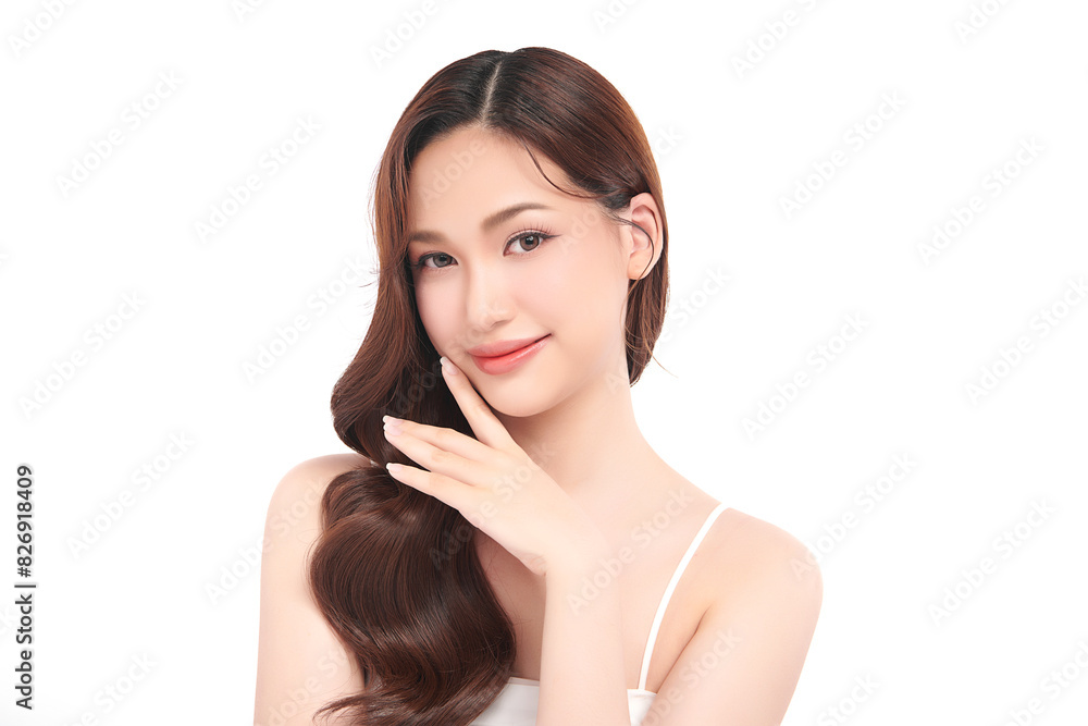 Beautiful young asian woman with clean fresh skin on white background, Face care, Facial treatment, Cosmetology, beauty and spa, Asian women portrait. Beautiful young asian woman with clean fresh skin on white background, Face care, Facial treatment, Cosmetology, beauty and spa, Asian women portrait.