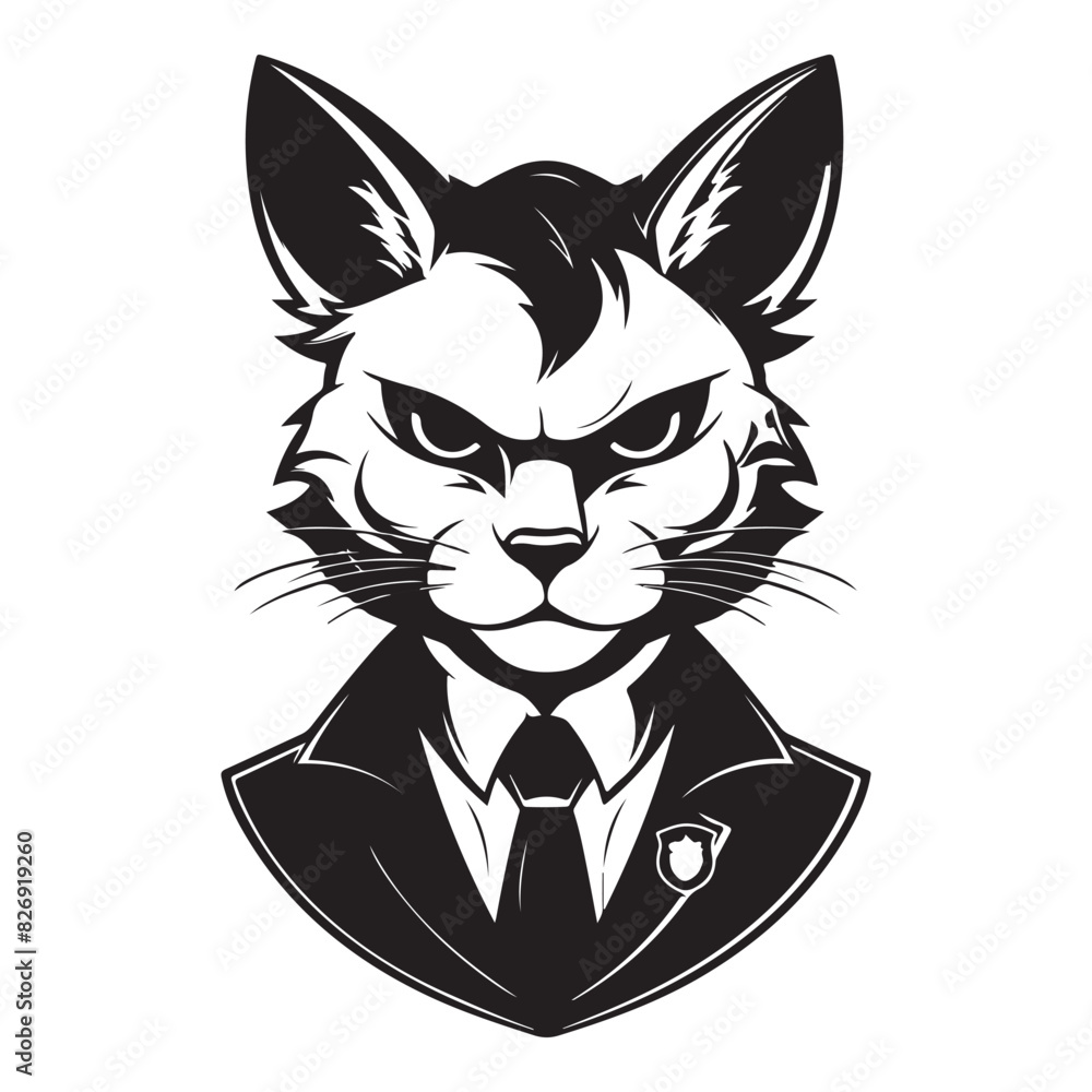 Feline Sentinel The Security Cat Mascot Feline Sentinel The Security Cat Mascot