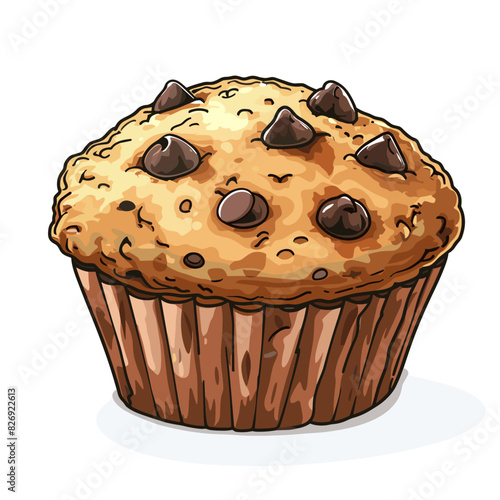 A baked good with chocolate chips