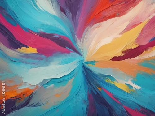 Abstract multicolored acrylic painting, brush strokes paint texture, modern background
