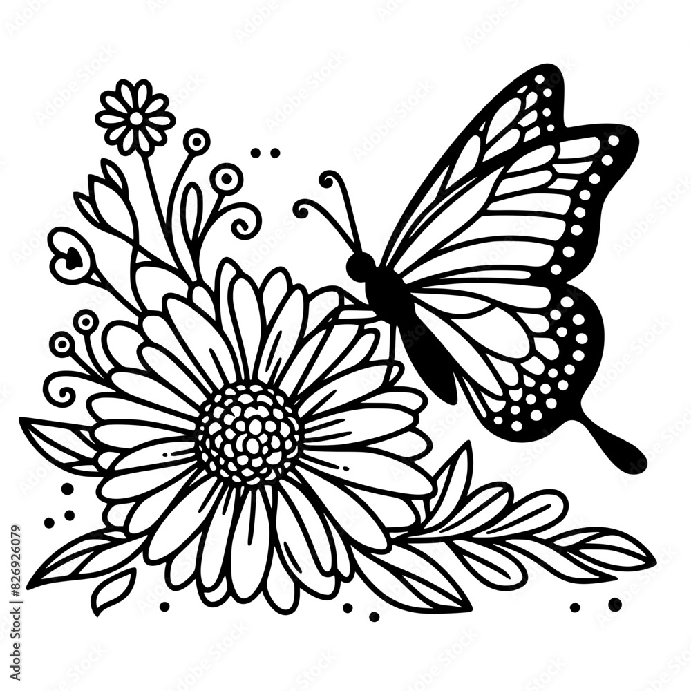 Obraz premium black and white butterfly