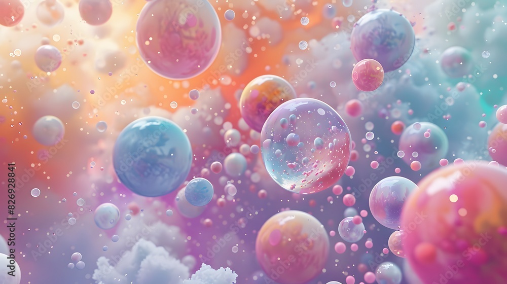 Pastel spheres abstract background Pastel spheres abstract background
