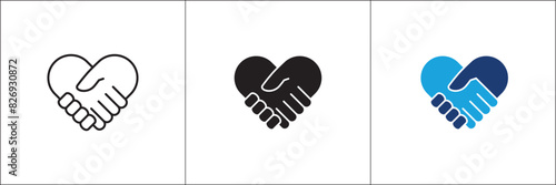 Cooperation icon. Humanity solidarity symbol. Teamwork icon. Collaboration symbol. Co-worker logo. Hand team work logo. Vector stock isolated in white for illustration and graphic design resource.