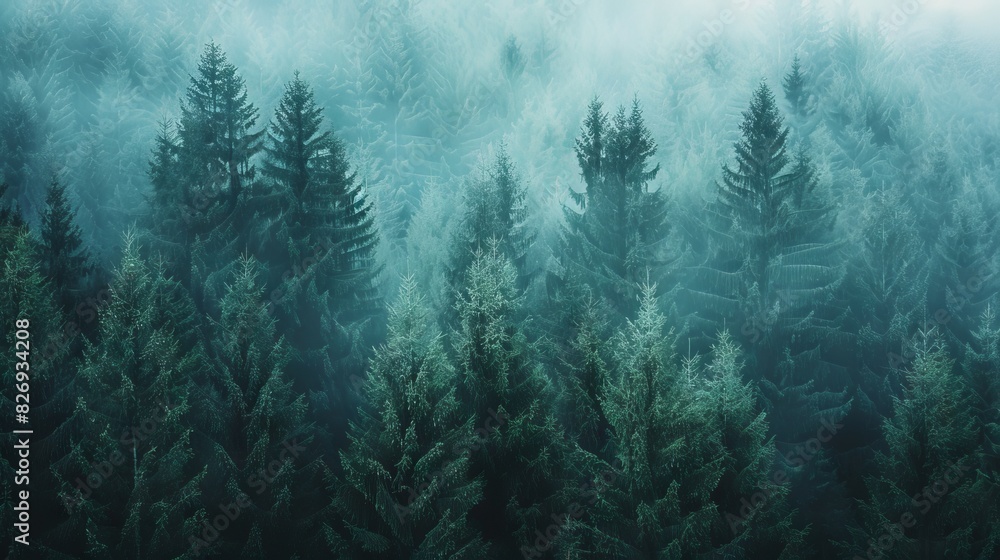Realistic photography of coniferous forest. Abstract background of a northern forest Realistic photography of coniferous forest. Abstract background of a northern forest