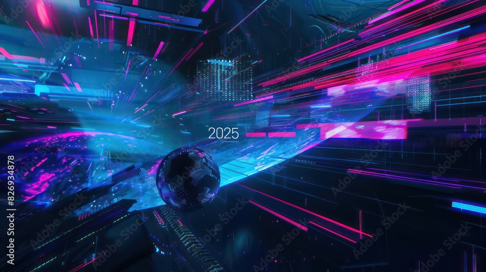 Futuristic With A Digitized Rendering Of The Milky Way And 1000 F 826934878 SGwIA7skiNLB0U4Cbf6GNmZ9nHi0LTgE