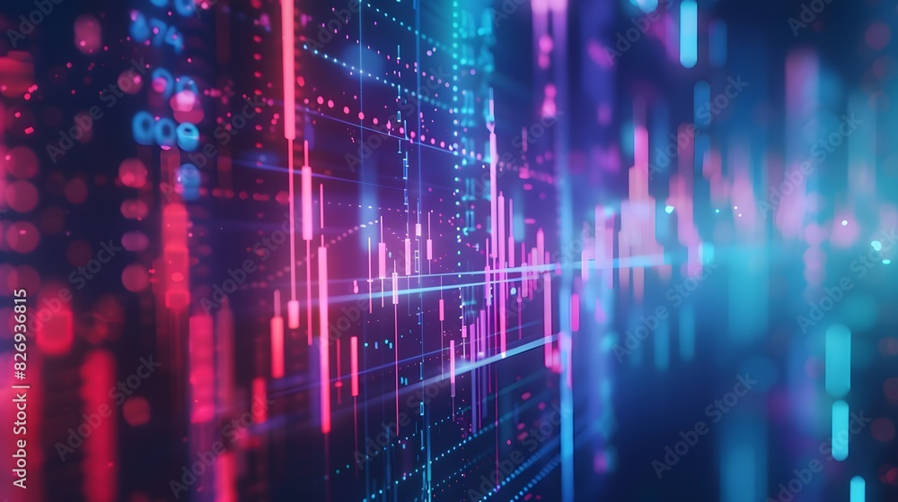 Futuristic digital background with abstract charts, stock graphs, statistics, and diagrams representing financial data exchange, market trends, and trade in the economy Futuristic digital background with abstract charts, stock graphs, statistics, and diagrams representing financial data exchange, market trends, and trade in the economy
