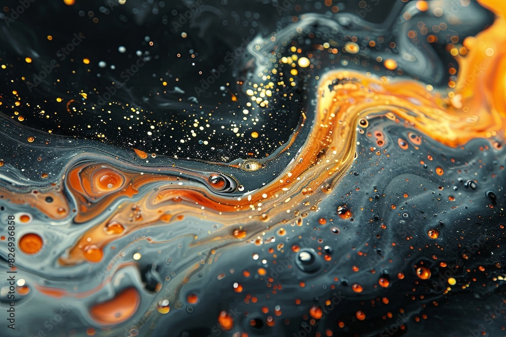 Using acrylic paints, apply layers of color with deliberate brushstrokes or fluid pours, allowing the dark background to peek through in areas for depth and dimension. Using acrylic paints, apply layers of color with deliberate brushstrokes or fluid pours, allowing the dark background to peek through in areas for depth and dimension.