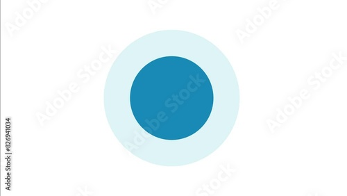 A blue circle gently pulsing in motion graphics. The circular object expands outward from the center in a ripple-like motion, creating a wave like vibration effect. 4K Motion Graphics.