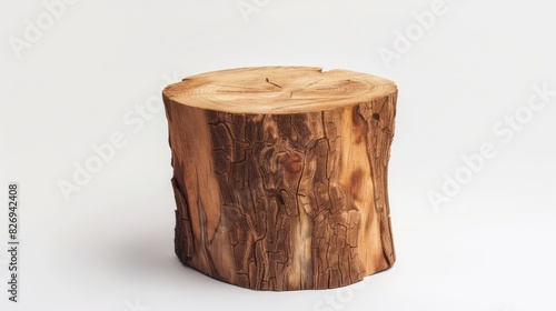wood stump realistic on a white background