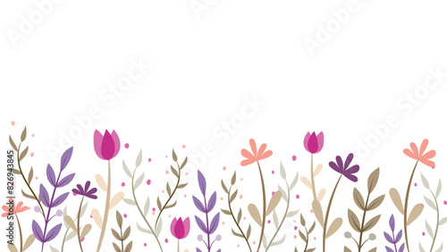 Abstract flower background vector design floral border frame © Happy.Panda789