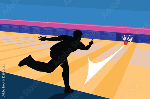 Great elegant vector editable bowling poster background design for your bowling championship event	

