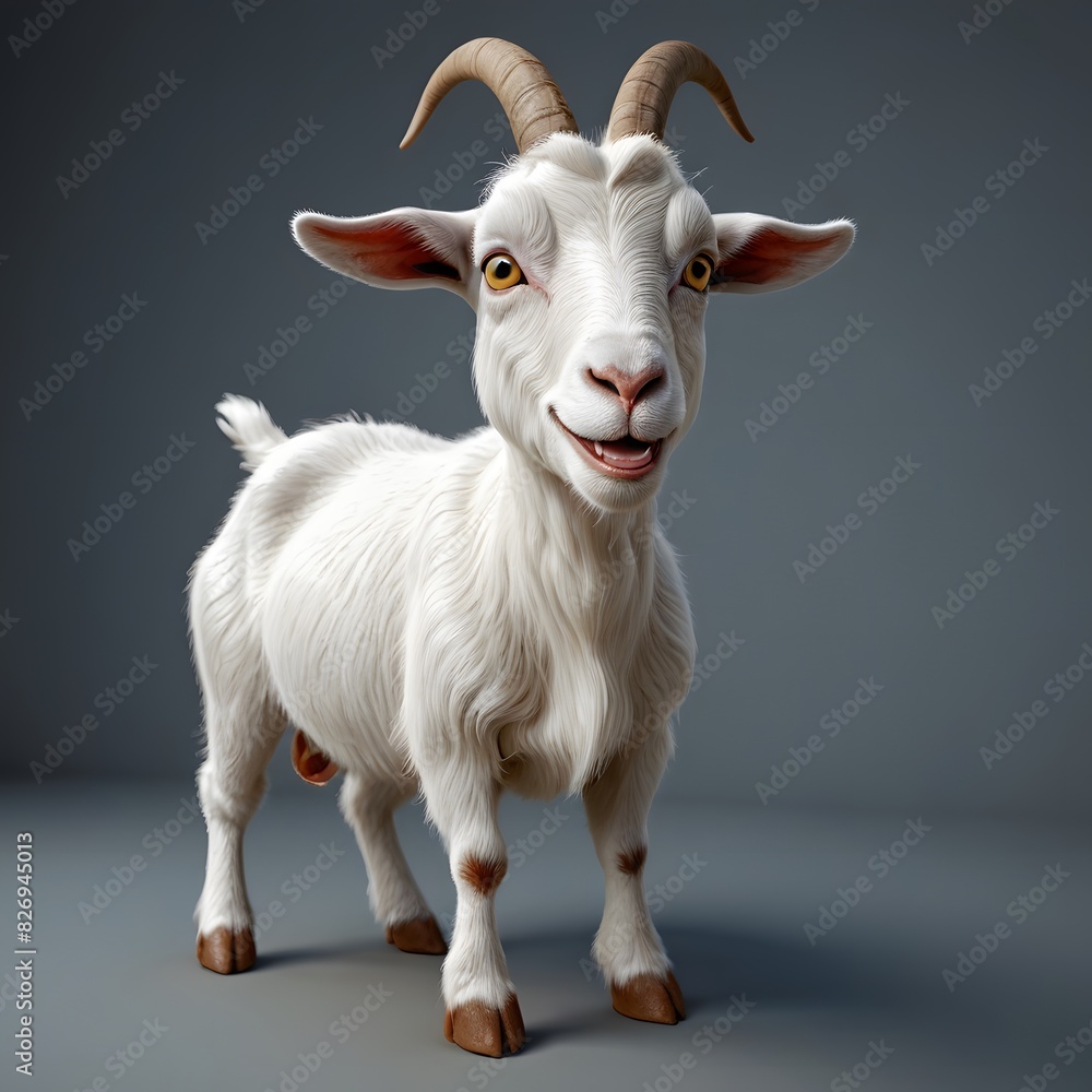 Fototapeta premium araffe with a big horn standing in front of a gray background