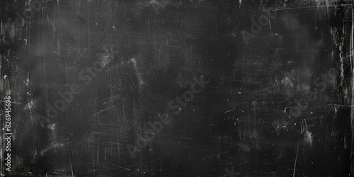 dark blackboard background with chalk marks and dust in the corners.black rough and textured, Dust and scratches, Black grunge wall texture