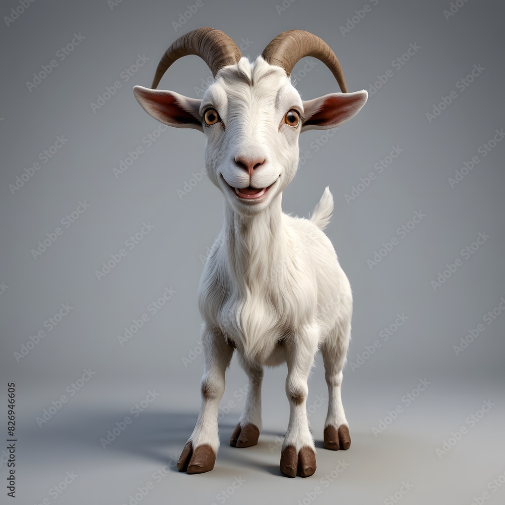 araffe with a big horn standing in front of a gray background araffe with a big horn standing in front of a gray background