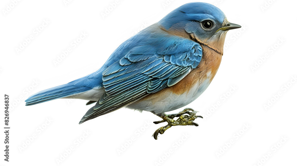 Obraz premium Avian Elegance: Blue Bird Isolated on a Transparent Background, Showcasing Delicate Feathers and Vibrant Plumage