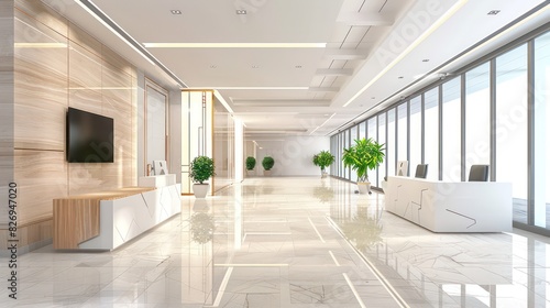 advanced smart lighting system in a office  very modern and clean interiors 