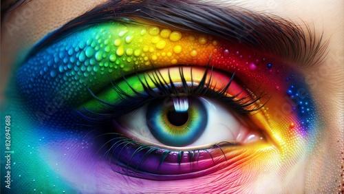 Colorful Eye Makeupcolorful, eye, makeup, vibrant, eyeshadow, bold, look, cosmetic, beauty, fashion, colorful makeup, artistic, face, glamour, bright, stylish, trendy, multicolor, expression, eyeliner