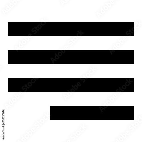 align right justify line icon for editor user interface