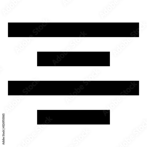 align center line icon for editor user interface