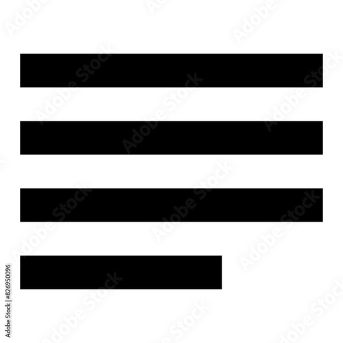 align left justify line icon for editor user interface