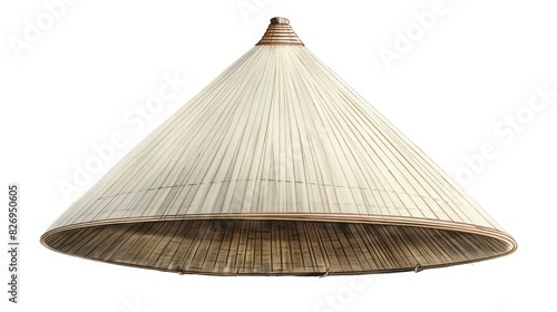 Vietnamese Conical Hat  N  n L    with Botanical Illustration on White Background