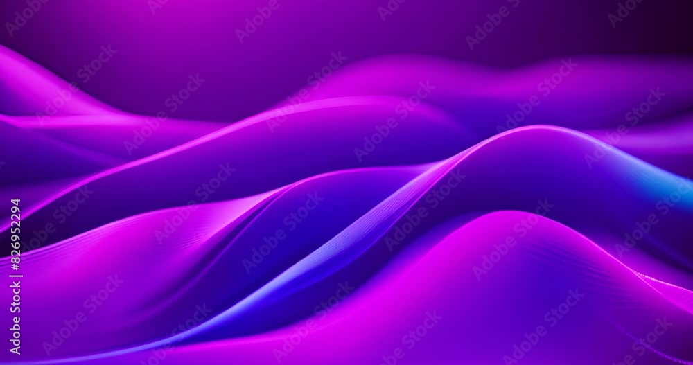 Abstract purple digital wave and Digital data network illustration for high technology concept. Neural network, datum and science video explanation.