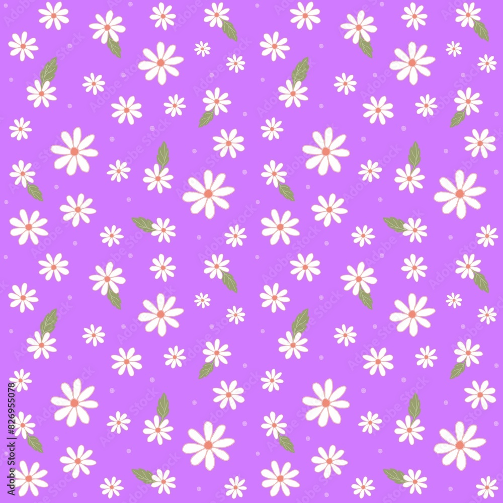 Purple Ditsy daisy floral print. Lilac Daisy flower seamless pattern. Good for fabric, fashion design, textile, wallpaper, background, kimono, wrapping paper, clothing, summer dress. Purple Ditsy daisy floral print. Lilac Daisy flower seamless pattern. Good for fabric, fashion design, textile, wallpaper, background, kimono, wrapping paper, clothing, summer dress.