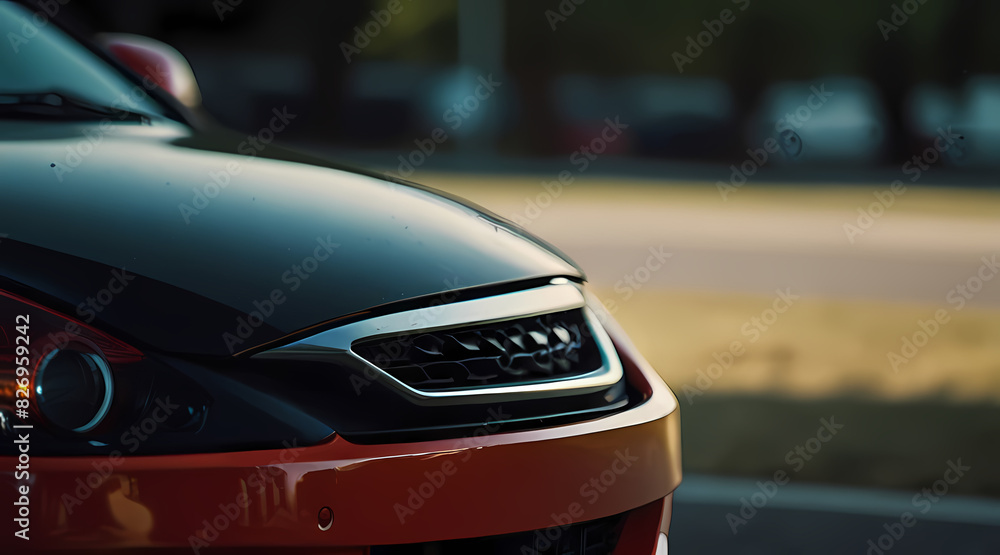 Background with Close Up Luxury Car Parts Theme