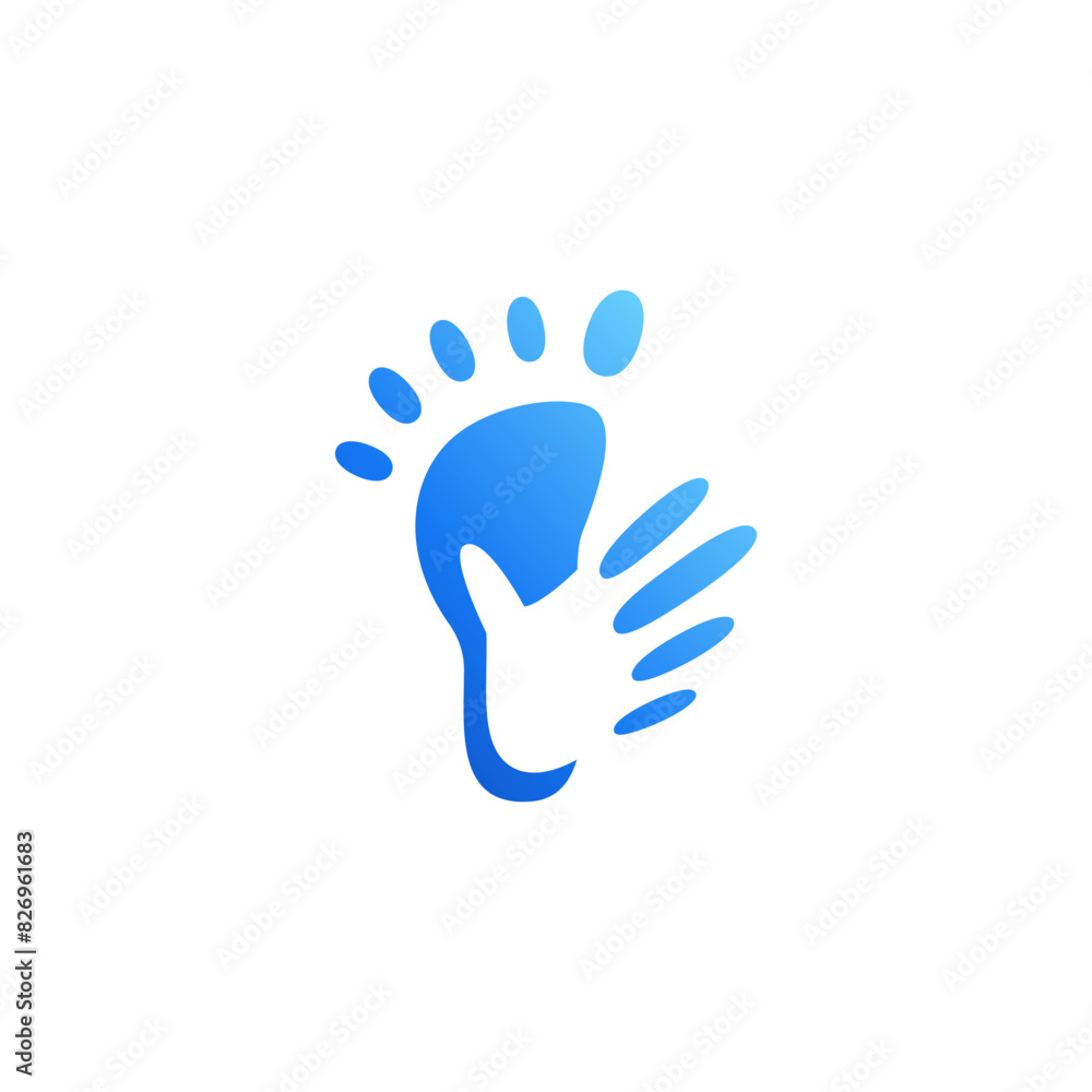 Obraz premium foot and hand vector illustration for spa treatment logo design 2