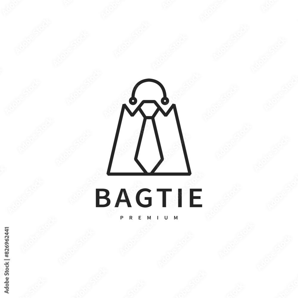 Bag and tie vector illustration for work career logo design 2 Bag and tie vector illustration for work career logo design 2