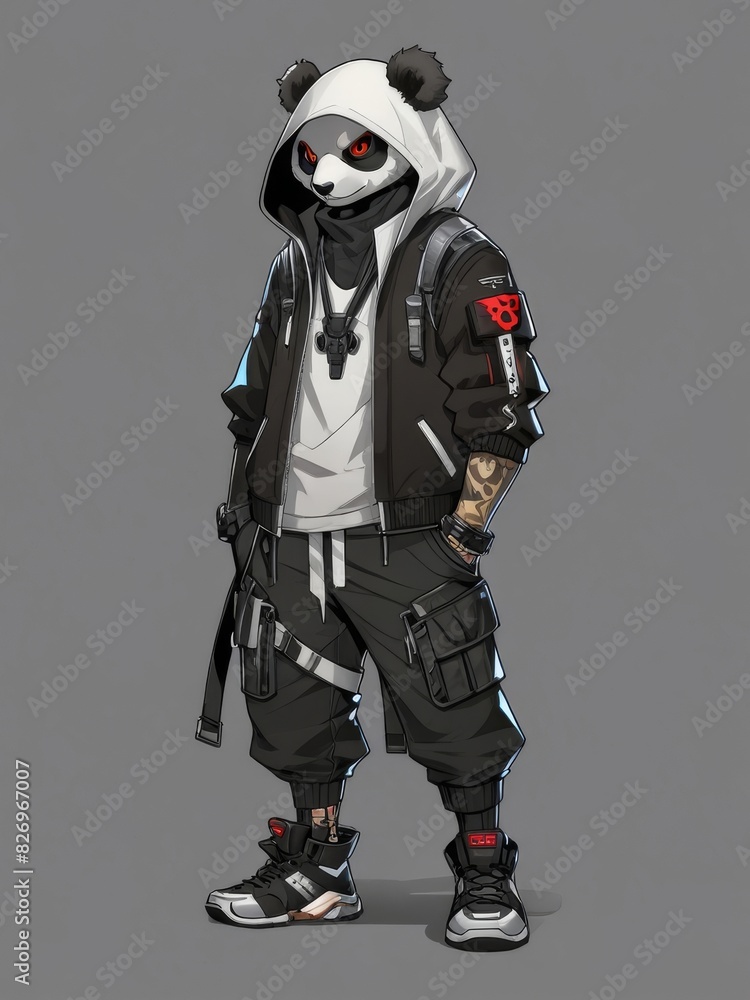 panda ninja robot mecha use techwear panda ninja robot mecha use techwear