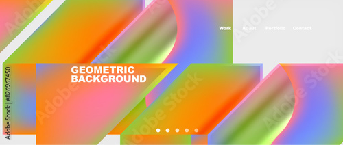 Colorful gradients with abstract geometric shapes. Vector Illustration For Wallpaper, Banner, Background, Card, Book Illustration, landing page