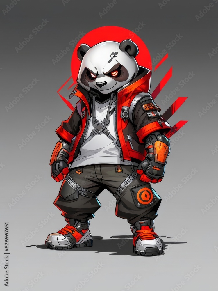 panda ninja robot mecha use techwear panda ninja robot mecha use techwear