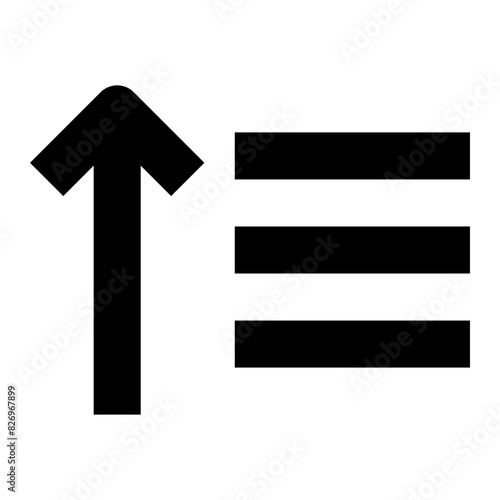 sort amount up line icon for editor user interface