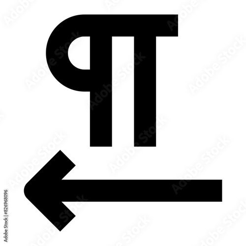 right to left text direction line icon for editor user interface