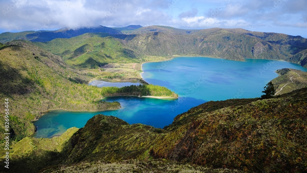 Lake in the crater of a volcano on the island of Sao Miguel Lake in the crater of a volcano on the island of Sao Miguel