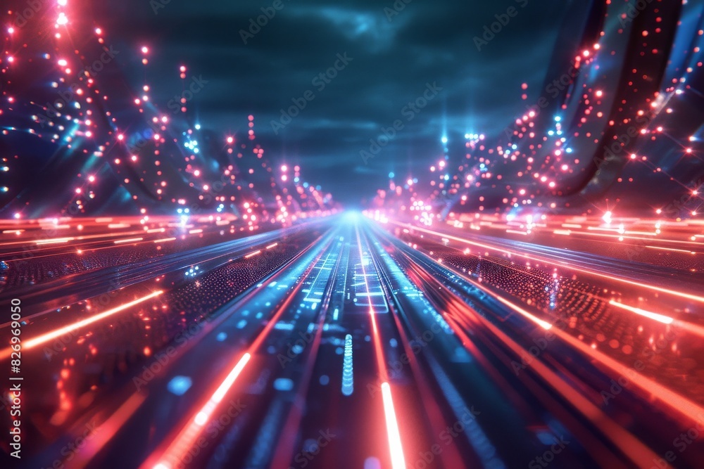 Data flow and virtual interface futuristic technology. Technology background Data flow and virtual interface futuristic technology. Technology background