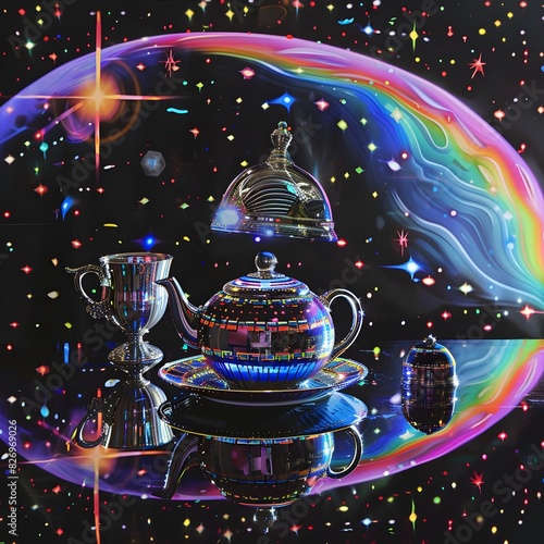 Alien Disco Revelry A Teapot Gets Down in the Groove of Interstellar Nightlife