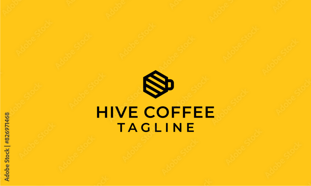 Beehive logo with coffee. Can be used as a logo for your business in the coffee cafe sector Beehive logo with coffee. Can be used as a logo for your business in the coffee cafe sector