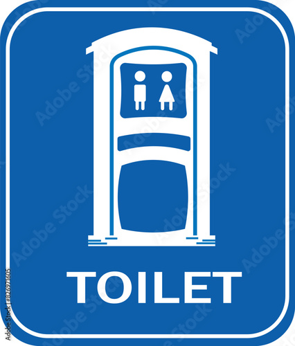 Icons of blue public toilet sign. Vector design of a blue public toilet sign for men and women.