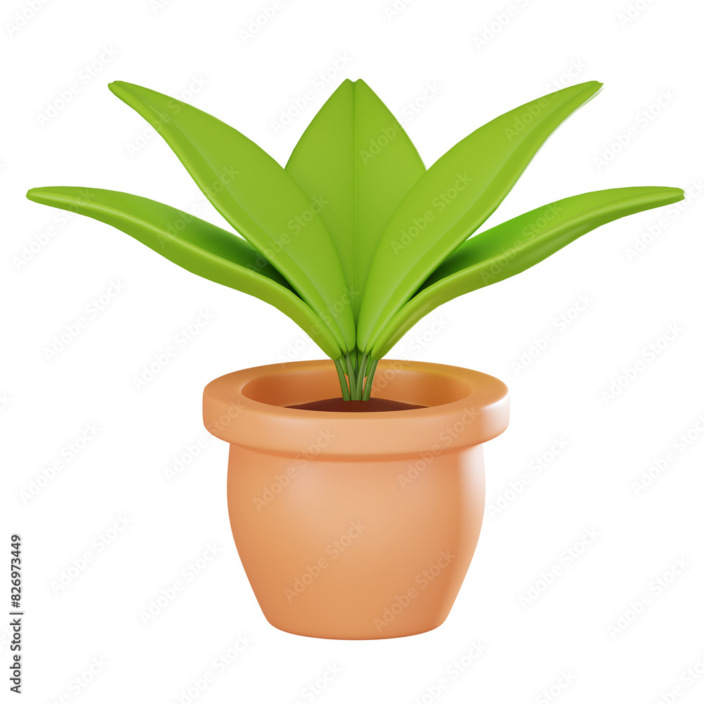 Lifelike Potted Plant for Nature-Inspired Decor. 3D Render Lifelike Potted Plant for Nature-Inspired Decor. 3D Render